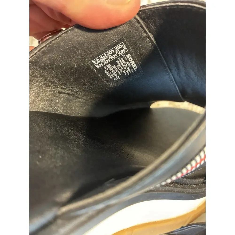 Sorel Joannie III Slide Wedge Sandal Women's size 8.5 Honest Black Gum